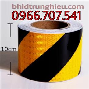 DÂY PHẢN QUANG DÁN VÀNG ĐEN 10CM