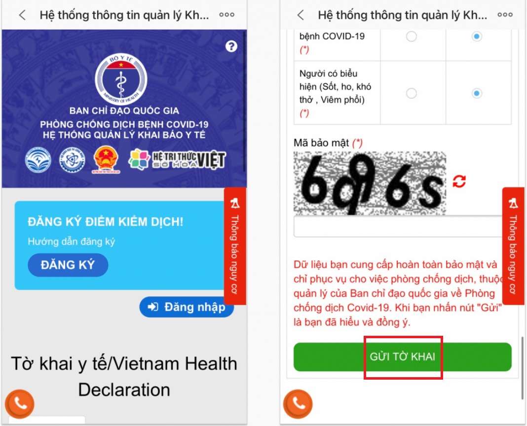 Khai báo y tế online