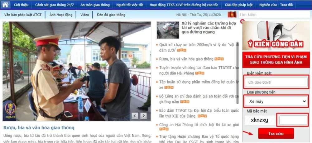 Kiểm tra phạt nguội
